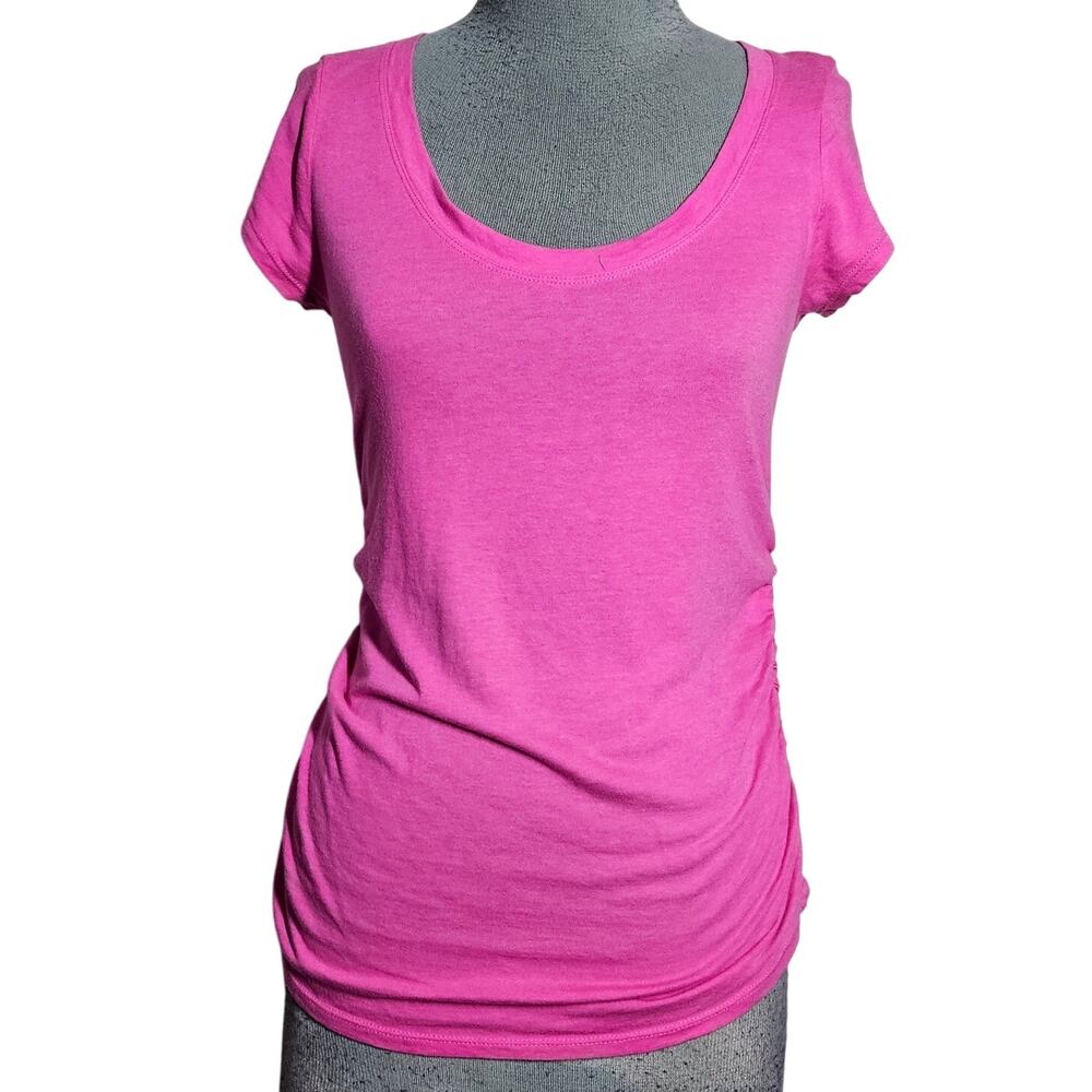 Pink Short Sleeve Cotton Blend Maternity Tee Shirt Size XS